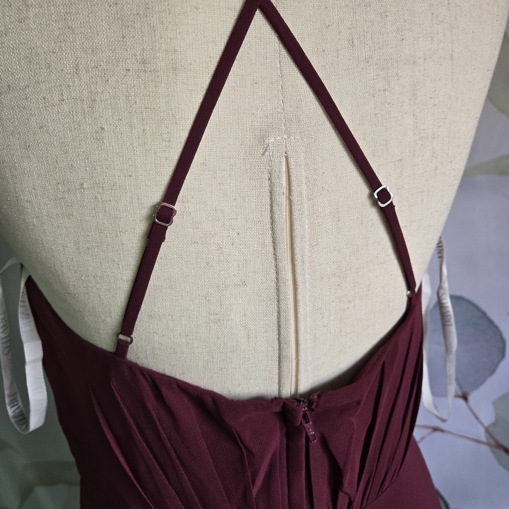 DB STUDIO | Spaghetti Strap Full Skirt Dress in Wine sz 6 - Picture 6 of 12